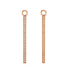 Vi Drop Bar Mix Hoop Earring Charms with Swarovski Crystals Rose Gold Plated
