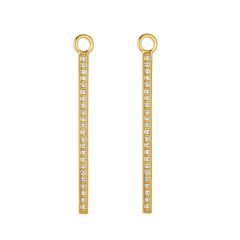 Vi Drop Bar Mix Hoop Earring Charms with Swarovski Crystals Gold Plated