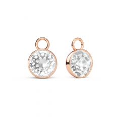 Bella 2 Carat Mix Charms with Clear Swarovski Crystals Rose Gold Plated