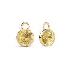 Bella 2 Carat Mix Charms with Golden Shadow Crystals Gold Plated