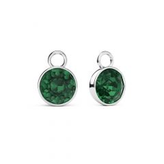 Bella 2 Carat Mix Charms with Emerald Swarovski Crystals Rhodium Plated