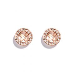 Angelic Bezel Earring Jackets Clear Crystal Rose Gold Plated