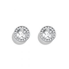 Angelic Bezel Earring Jackets Clear Crystal Rhodium Plated