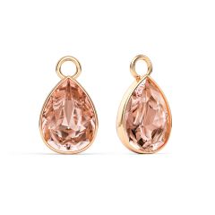 Statement Teardrop Mix Charms with Swarovski Vintage Rose Rose Gold Plated
