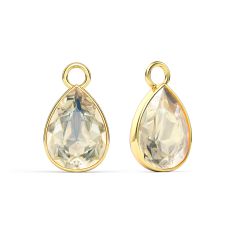 Statement Teardrop Mix Charms with Swarovski Crystal Moonlight Gold Plated