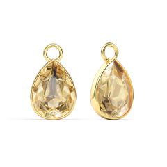 Statement Teardrop Mix Charms with Golden Shadow Crystals Gold Plated