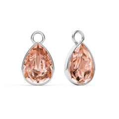 Statement Teardrop Mix Charms Vintage Rose Crystals Rhodium Plated