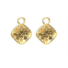 Cushion Mix Charms with Golden Shadow Crystals Gold Plated