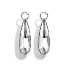 Statement Raindrop Mix Charms with Swarovski Crystal Silver Shade Rhodium Plated