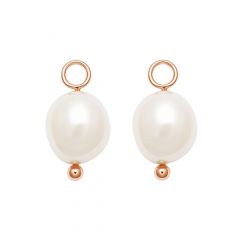 Organic Freshwater Pearl Drop Mix Charm Rose Gold Plated