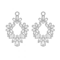Charlotte Floral Drop Mix Charms Platinum Plated