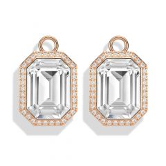 Octagon Bezel Mix Charms with Swarovski Crystals Rose Gold Plated