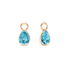Petite Teardrop Mix Charms with Aquamarine Crystals Rose Gold Plated