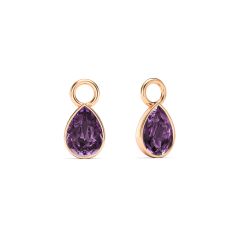 Petite Teardrop Mix Charms with Iris Crystals Rose Gold Plated