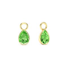 Petite Teardrop Mix Charms with Peridot Crystals Gold Plated