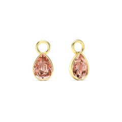 Petite Teardrop Mix Charms with Vintage Rose Crystals Gold Plated