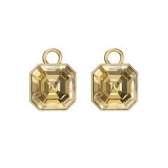 Asscher Mix Charms with Golden Shadow Crystals Gold Plated