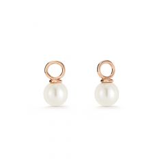 Petite Round Freshwater Pearl Mix Charm Rose Gold Plated