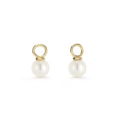 Petite Round Freshwater Pearl Mix Charm Gold Plated