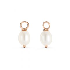 Petite Oval Freshwater Pearl Drop Mix Charm Rose Gold Plated