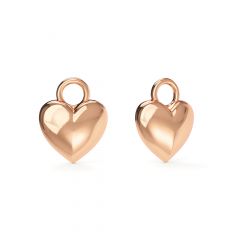 Minimal Puffed Heart Mix Charms Rose Gold Plated