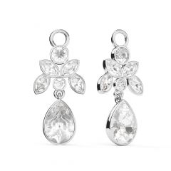 Medea Floral Drop Mix Charms Silver Plated