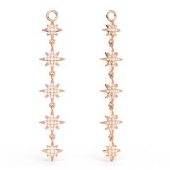 Polaris Deep Drop Star Mix Charms Clear Crystals Rose Gold Plated