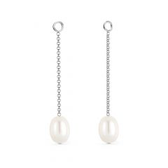 Petite Drop Freshwater Pearl Mix Charms Rhodium Plated
