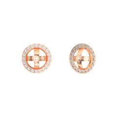 Angelic Earring Jackets Clear Crystals Rose Gold Plated