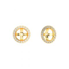 Angelic Earring Jackets Clear Crystals Gold Plated