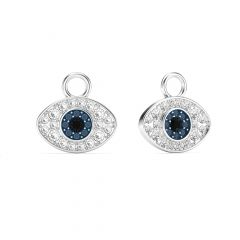 Evil Eye Mix Charms Blue Crystals Rhodium Plated