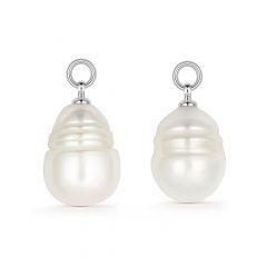 Baroque Freshwater Pearl Mix Charms Freshwater Pearl Rhodium Plated
