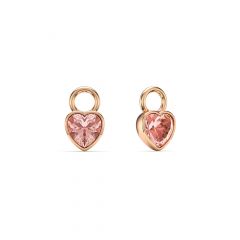 Petite Heart Solitaire Mix Charms Vintage Rose Crystals Rose Gold Plated