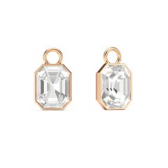 Octagon Mix Charms Clear Crystal Rose Gold Plated