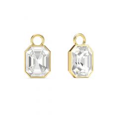 Octagon Mix Charms Clear Crystal Gold Plated