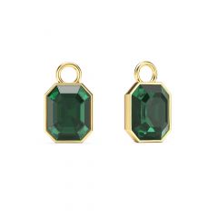 Octagon Mix Charms Emerald Crystal Gold Plated