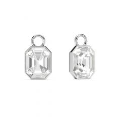 Octagon Mix Charms Clear Crystal Rhodium Plated