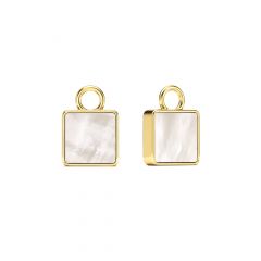 Square Mother of Pearl Mix Charms Gold Plated