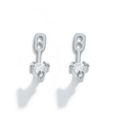 Triangle CZ Ear Jacket in Sterling Silver Rhodium Plated
