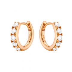 Eternity Bold Mix Hoop Carrier Earrings in Sterling Silver Rose Gold Plated