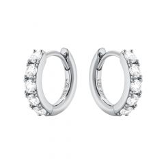 Eternity Bold Mix Hoop Carrier Earrings in Sterling Silver Rhodium Plated
