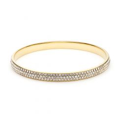 Show Stopper Crystal Stone Pave Bangle Gold Plated