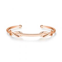 Double Infinity Cuff Bangle Rose Gold Plated