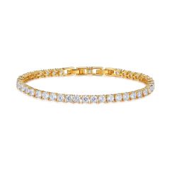Jazz Tennis Bracelet with 4mm Cubic Zirconia Gold Plated
