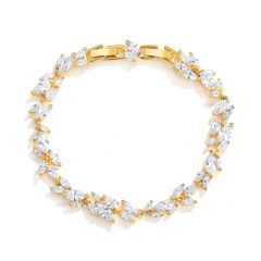 Louison Cluster Statement Bracelet with Cubic Zirconia Gold Plated