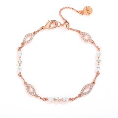 Continuity Bracelet with Swarovski Crystals Rose Gold Plated