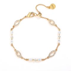 Continuity Bracelet with Swarovski Crystals Gold Plated