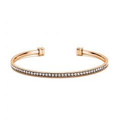 Eternity Metro Open Bangle with Austrian Crystals Rose Gold Plated