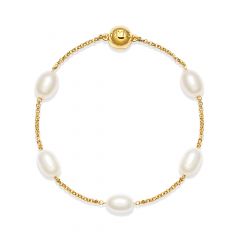 Interlude Freshwater Pearl Bracelet Gold Plated