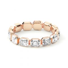 Octagon Sensational Tennis Bracelet Clear Crystals Rose Gold Plated